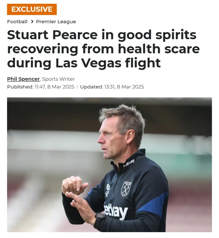 talkSPORT:因健康問題入院的英格蘭名宿皮爾斯正在康復(fù) 狀態(tài)良好