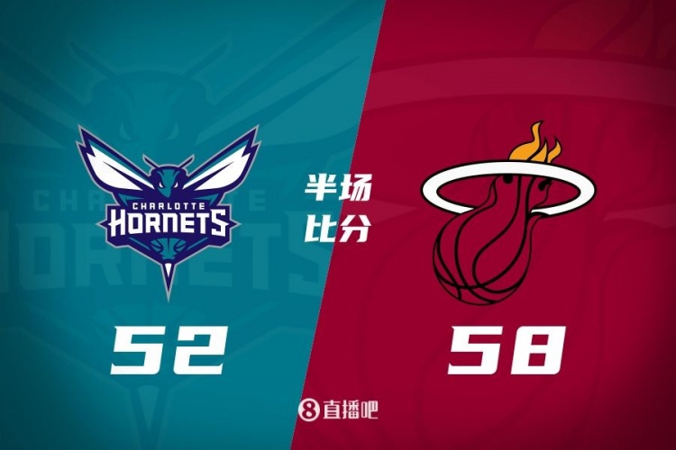 半場戰(zhàn)報:熱火58-52黃蜂 維金斯14分熱巴13分9板 小橋19分